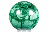 Flowery Polished Malachite Sphere - DR Congo #348892-1